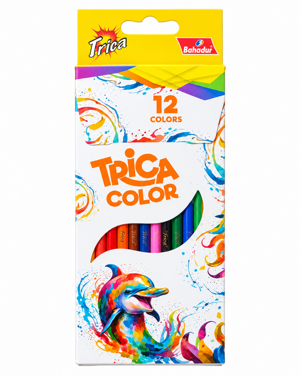 Bahadur Trica 12 Colour Pencils – Full Length