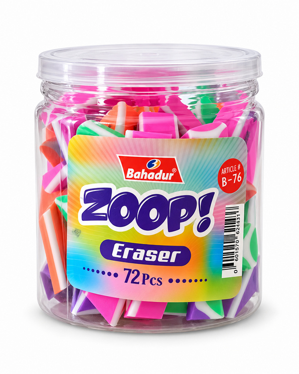 Bahadur B-76 Zoop Erasers – Jar of 72