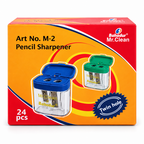 Bahadur Mr Clean M2 Double Hole Sharpener with Container