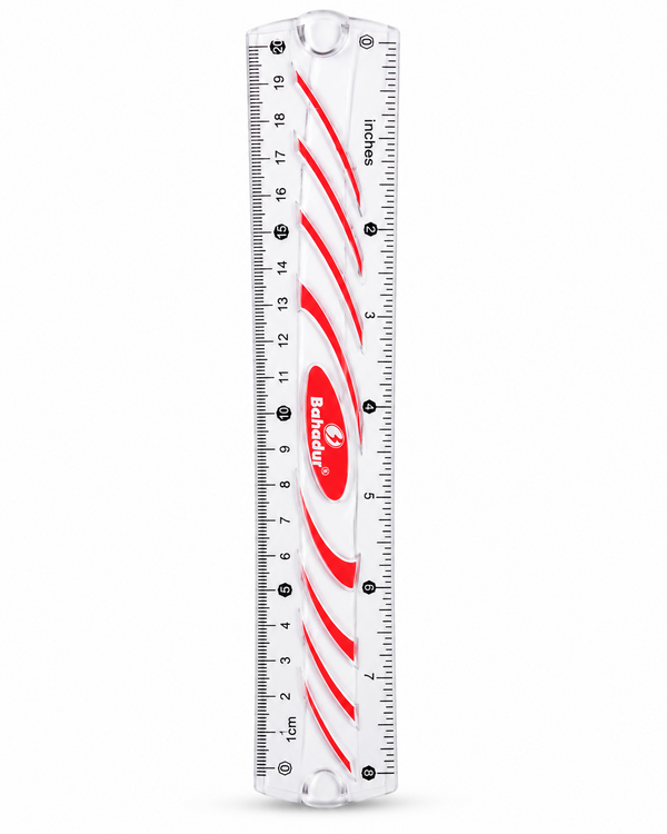 Bahadur 8 Inch Transparent Scale (20 cm) – Art No. 801