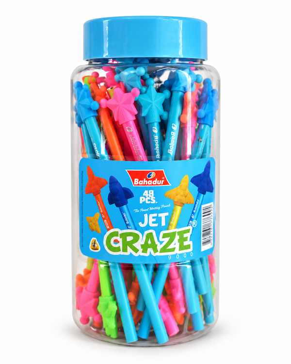 Bahadur How 6000 Pencils with Star Eraser – Jar of 48