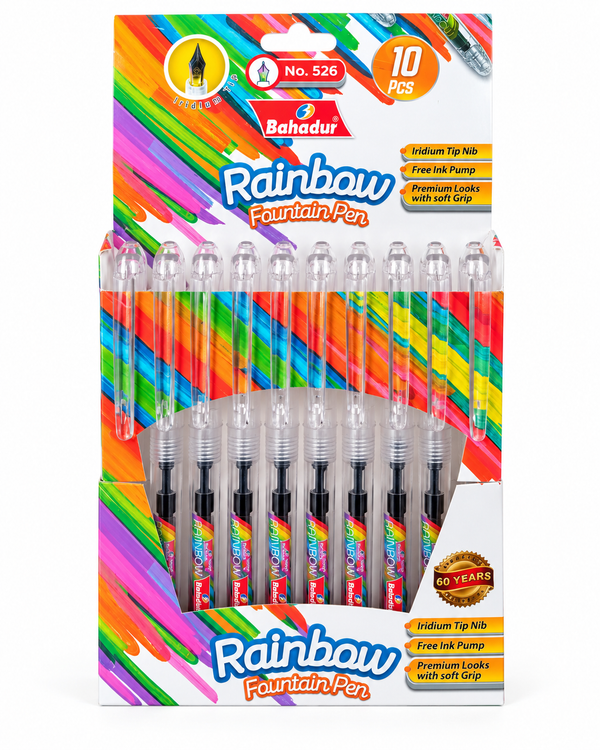 Bahadur Rainbow 526 Fountain Pen – Transparent Demonstrator