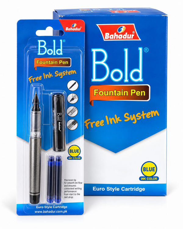 Bahadur Bold 505 Fountain Pen with 2 Ink Cartridges