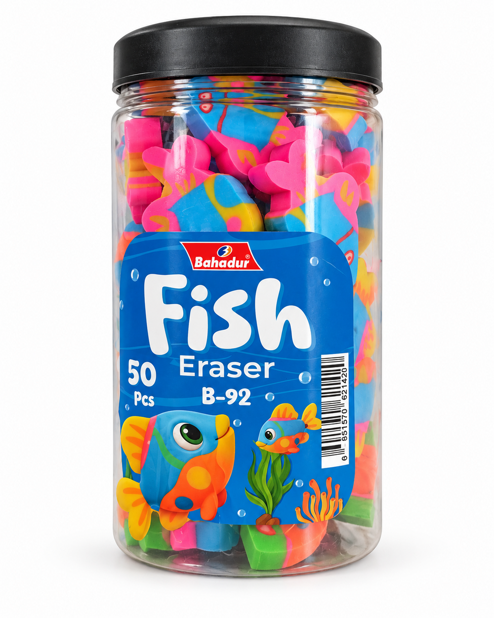 Bahadur B-92 Fish Erasers – Jar of 50