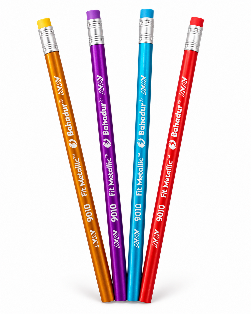 Bahadur Fit Metallic 9010 HB Pencils with Eraser – Box of 12