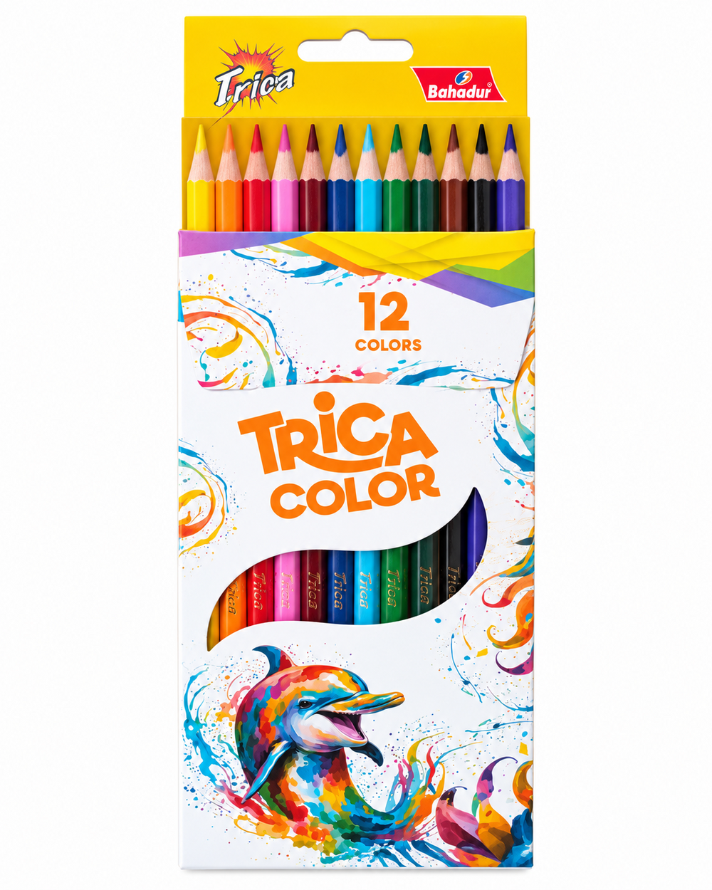 Bahadur Trica 12 Colour Pencils – Full Length