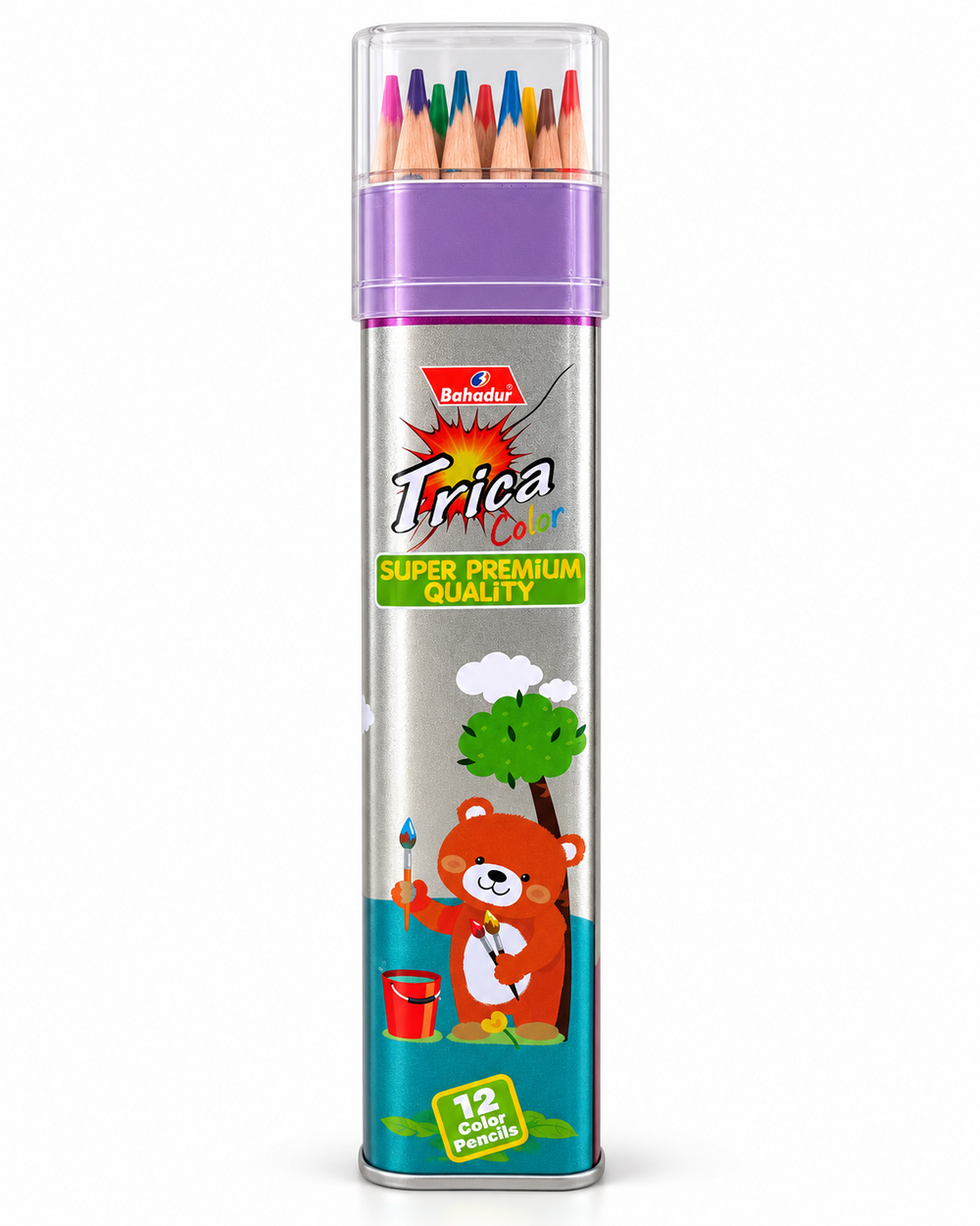 Bahadur Trica 12 Colour Pencils – Tin Jar