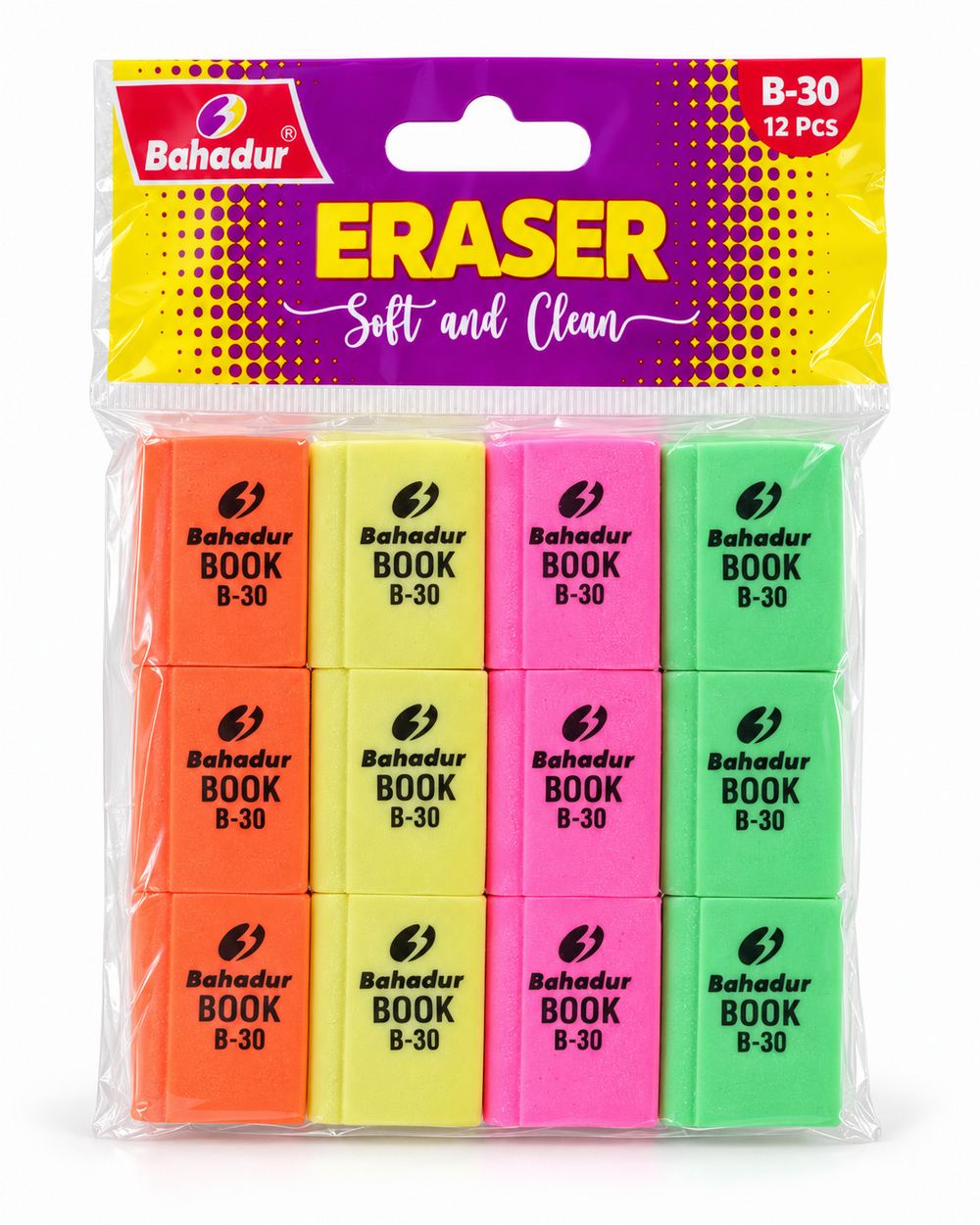 Bahadur B-30 Soft & Clean Erasers – Pack