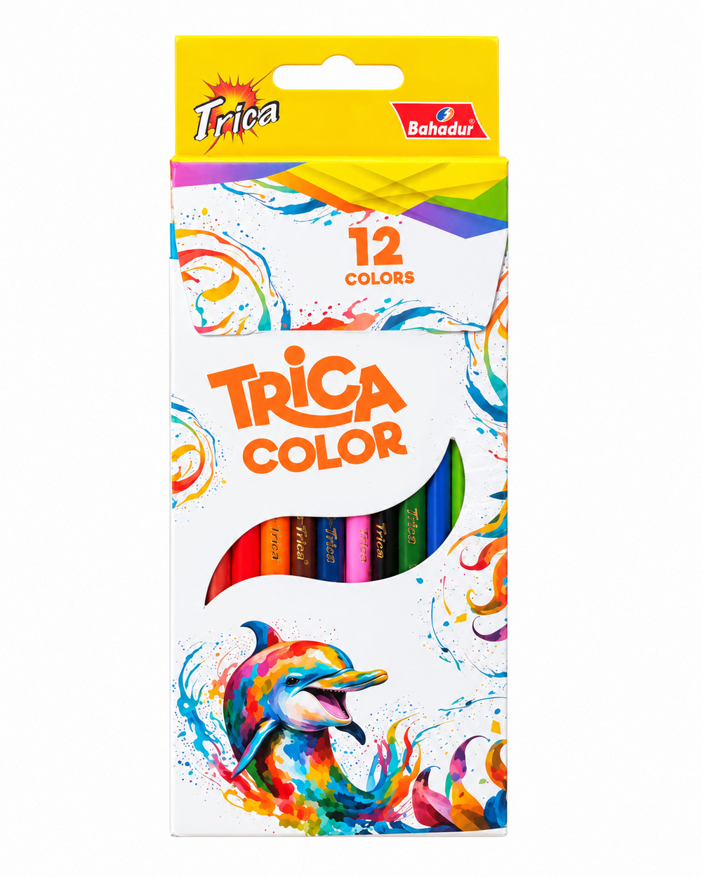 Bahadur Trica 12 Colour Pencils – Full Length