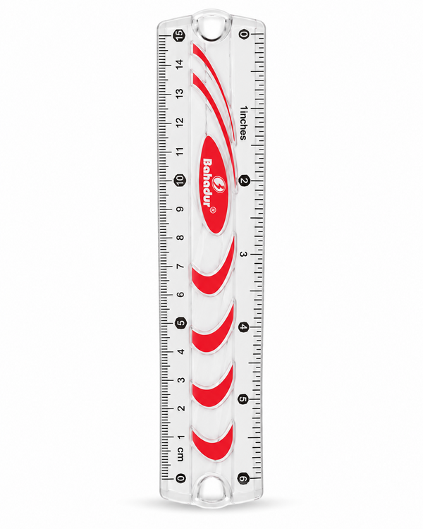 Bahadur 6 Inch Transparent Scale (15 cm) – Art No. 601