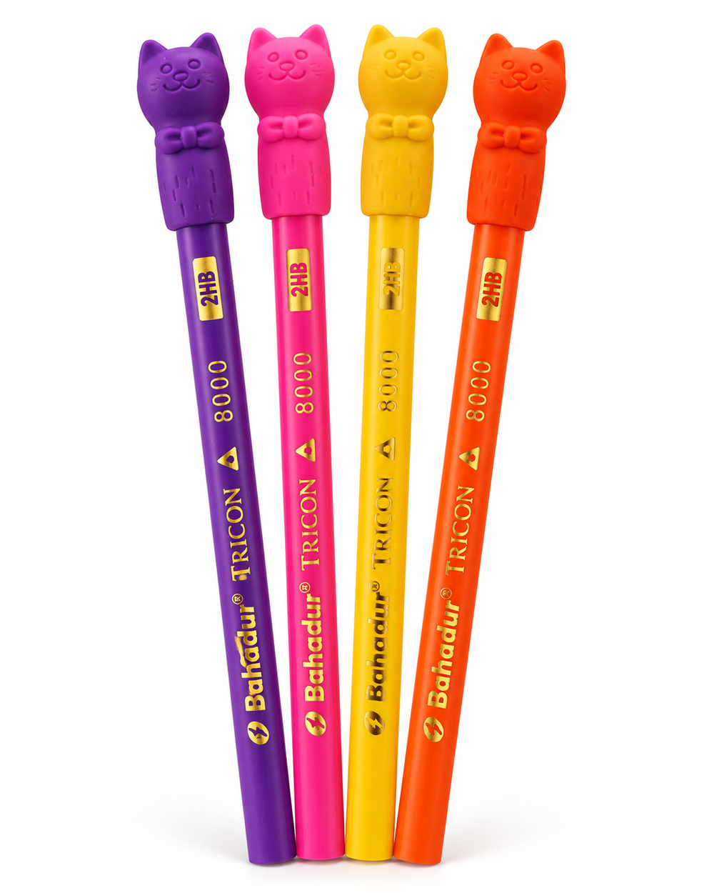 Bahadur Tricon Kitty 8000 Pencils with Kitty Eraser – Jar