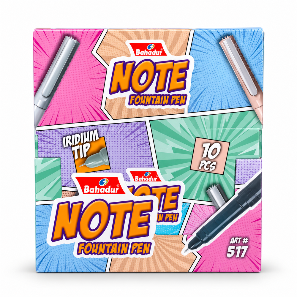 Bahadur Note 517 Fountain Pen – Chrome Clip