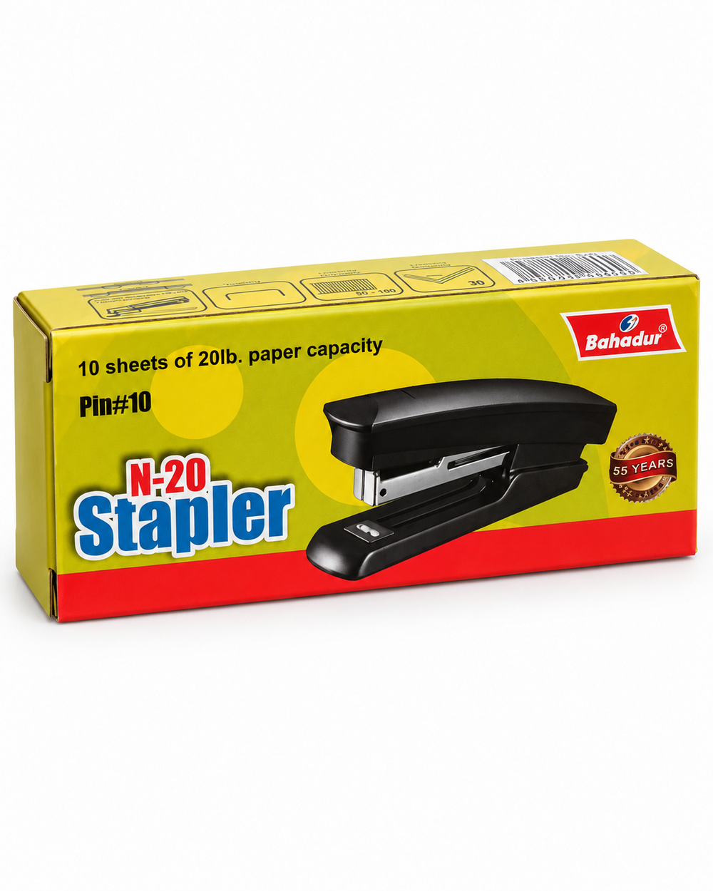 Bahadur N-20 Stapler – Black, No. 10 Staples
