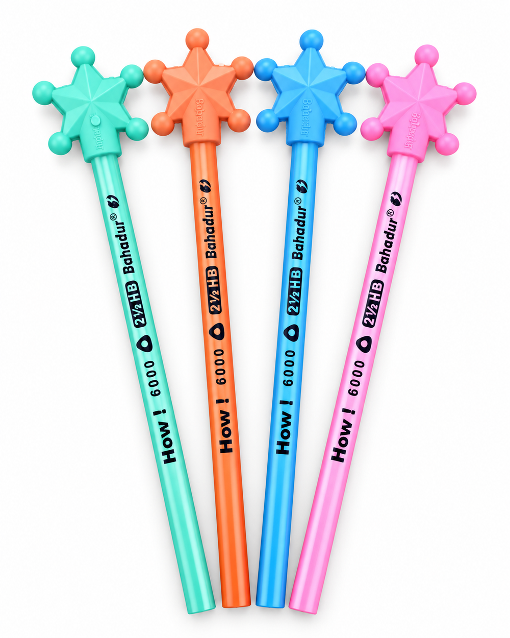 Bahadur How 6000 Pencils with Star Eraser – Jar of 48