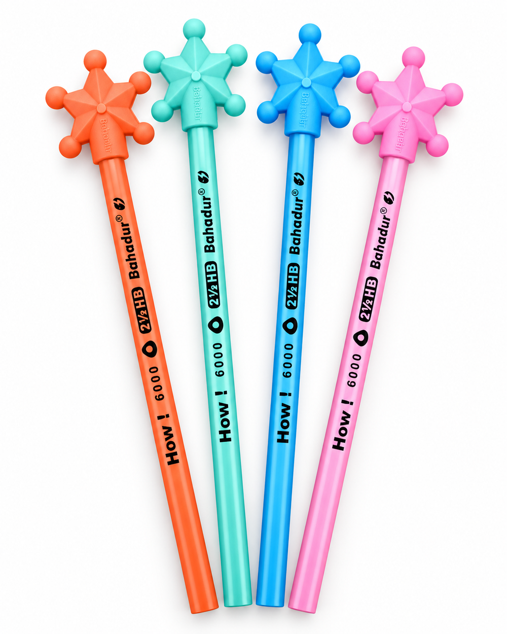 Bahadur How 6000 Pencils with Star Eraser – Jar of 48