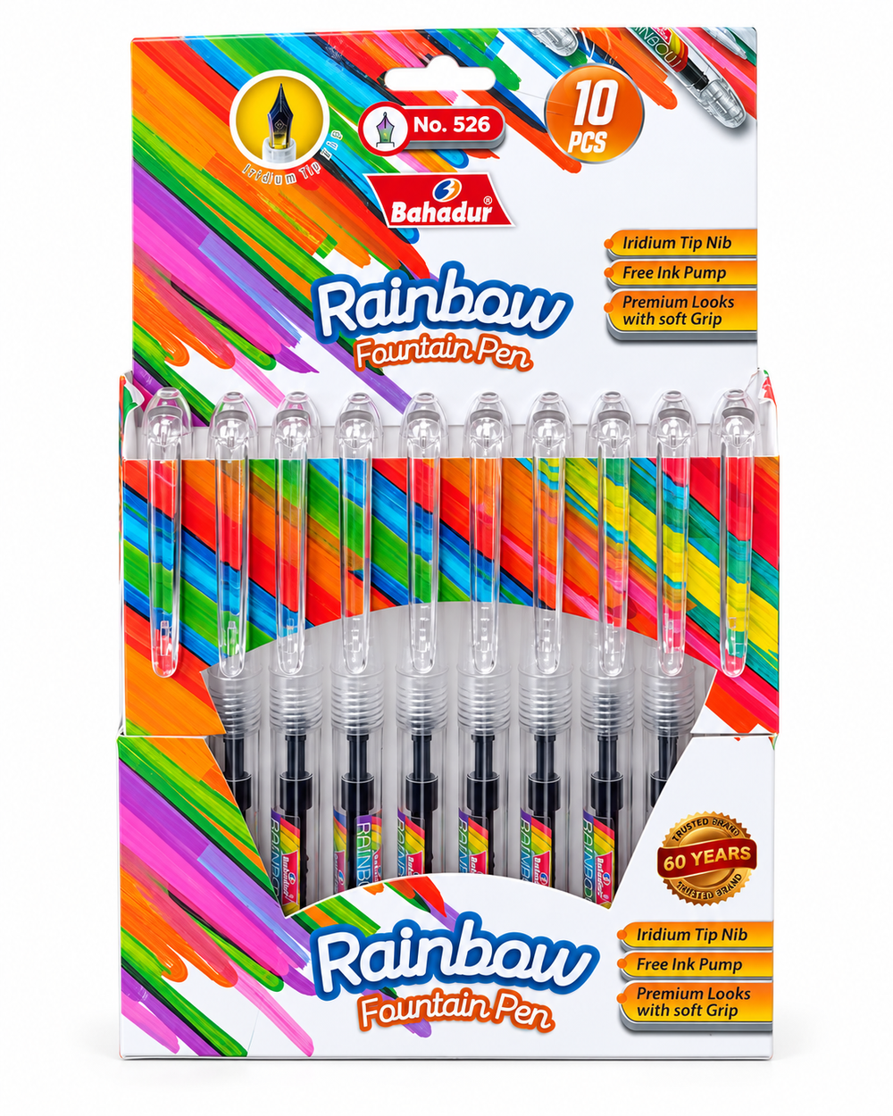 Bahadur Rainbow 526 Fountain Pen – Transparent Demonstrator