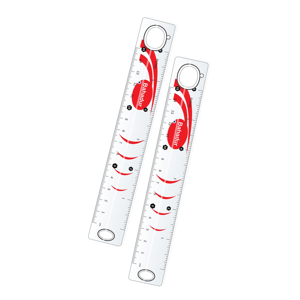 Bahadur 12 Inch Transparent Scale (30 cm) – Art No. 901