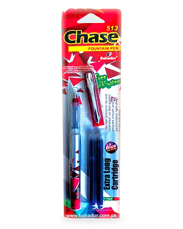 Bahadur Chase 513 Fountain Pen with Iridium Tip & 2 Cartridges