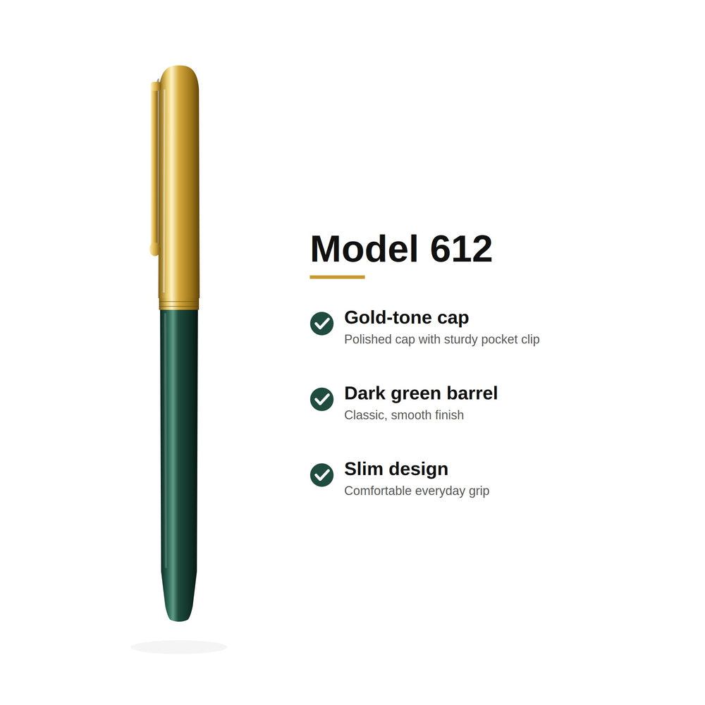 Bahadur 612 Fountain Pen – Classic Gold-Tone Cap