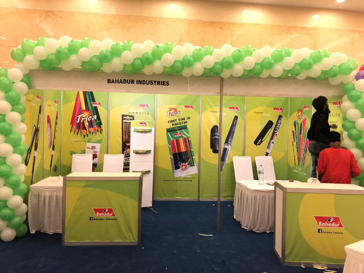 Bahadur Industries booth, all set up