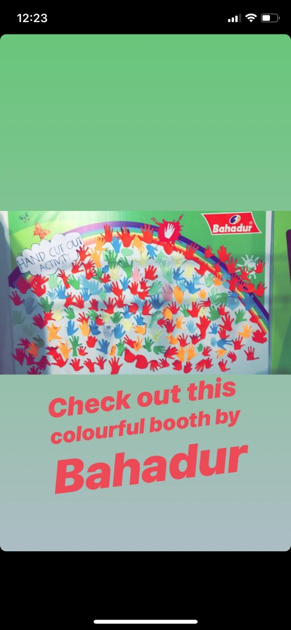 "Check out this colourful booth by Bahadur"